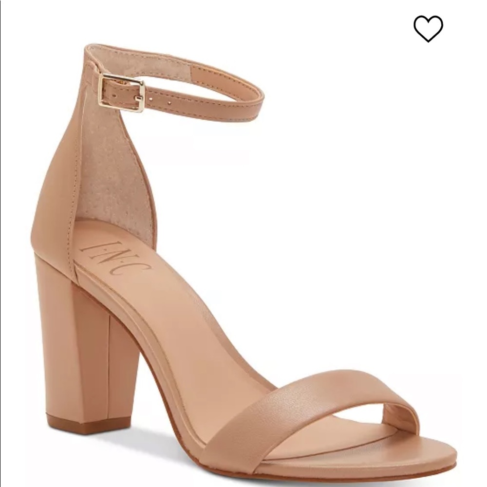 NWOT INC Women's Lexini Two-Piece Sandals Leather Beige Size 8.5 - Picture 2 of 10